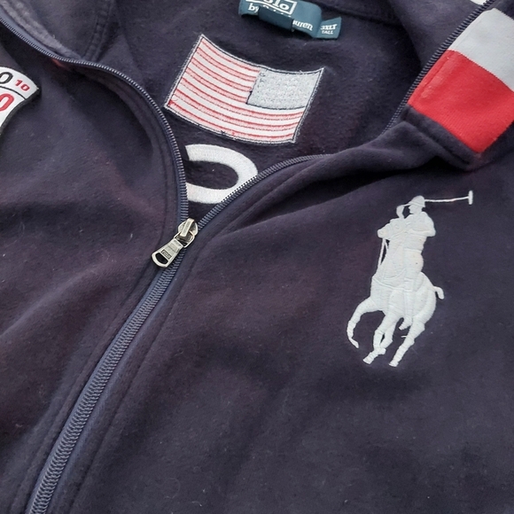 Amazing Ralph Lauren Polo Vintage Y2k Zippered Sweatshirt USA 10 MEN 3XLT - Picture 2 of 5